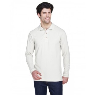 UltraClub Adult Long-Sleeve Classic Pique Polo