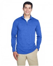 8618 UltraClub Men's Cool & Dry Heathered Performance Quarter-Zip