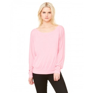 Bella + Canvas Ladies' Flowy Long-Sleeve Off Shoulder T-Shirt