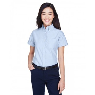 UltraClub Ladies' Classic Wrinkle-Resistant Short-Sleeve Oxford