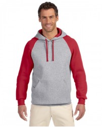 96CR Jerzees Adult NuBlend® Colorblock Raglan Pullover Hooded Sweatshirt