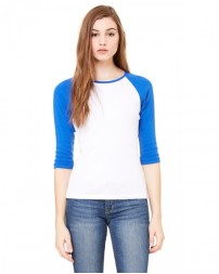 Bella + Canvas Ladies' Baby Rib 3/4-Sleeve Contrast Raglan T-Shirt