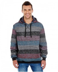 B8603 Burnside Men's Printed Stripe Marl Pullover