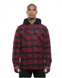 Burnside B8620 Men's Hooded Flannel Jacket - Wholesale Mens Jackets