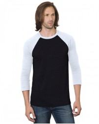 BA9525 Bayside Unisex Three-Quarter Sleeve Raglan T-Shirt