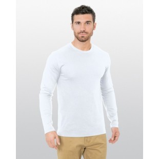 Bayside Unisex Fine Jersey Long-Sleeve Crew T-Shirt