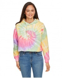 Tie-Dye Ladies' Cropped Hooded Sweatshirt