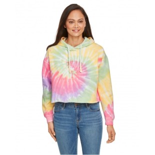 Tie-Dye Ladies' Cropped Hooded Sweatshirt