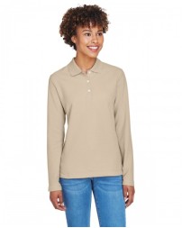 Devon & Jones Ladies' Pima Pique Long-Sleeve Polo