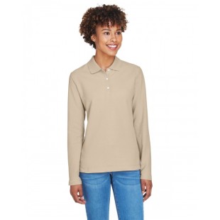 D110W Devon & Jones Ladies' Pima Piqué Long-Sleeve Polo