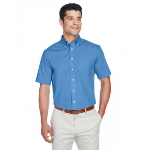 Devon & Jones Men's Crown Woven Collection Solid Broadcloth Short-Sleeve Shirt