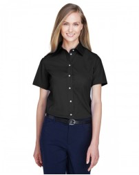 Devon & Jones Ladies' Crown Collection Solid Broadcloth Short-Sleeve Woven Shirt