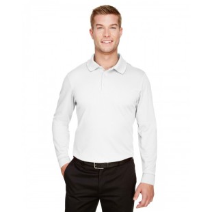 Devon & Jones CrownLux Performance Men's Plaited Long Sleeve Polo