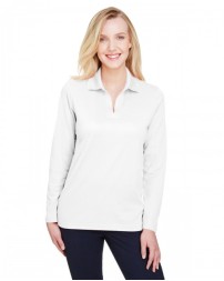 DG20LW Devon & Jones CrownLux Performance® Ladies' Plaited Long Sleeve Polo