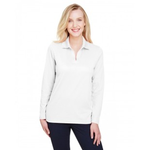 Devon & Jones CrownLux Performance Ladies' Plaited Long Sleeve Polo