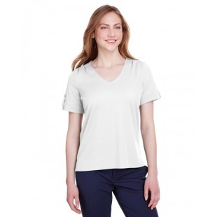 Devon & Jones CrownLux Performance Ladies' Plaited Rolled-Sleeve Top
