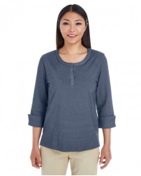 Devon & Jones Ladies' Central Cotton Blend Melange Knit Top