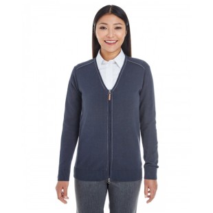 Devon & Jones Ladies' Manchester Fully-Fashioned Full-Zip Cardigan Sweater