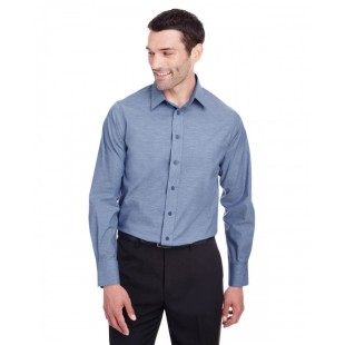 Devon & Jones Men's Crown Collection Stretch Pinpoint Chambray Woven Shirt