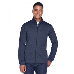 DG796 Devon & Jones Men's Newbury Colorblock Mélange Fleece Full-Zip