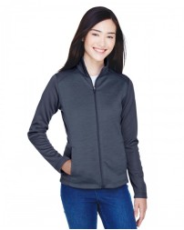 DG796W Devon & Jones Ladies' Newbury Colorblock Mélange Fleece Full-Zip