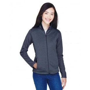 Devon & Jones Ladies' Newbury Colorblock Melange Fleece Full-Zip