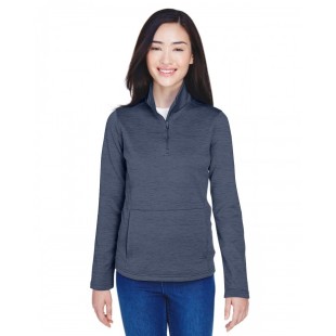 Devon & Jones Ladies' Newbury Melange Fleece Quarter-Zip
