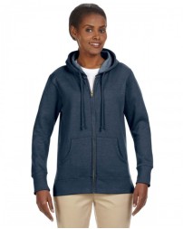 econscious Ladies' Heathered Full-Zip Hooded Sweatshirt