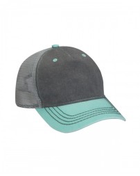 Adams Pigment-Dyed Twill & Mesh 5 Panel Trucker Cap