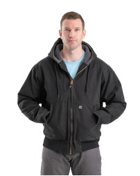 Berne Men's Highland Flex180 Washed Duck Hooded Work Jacket