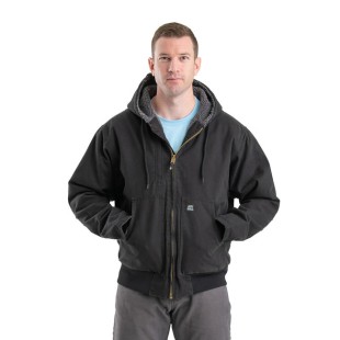 Berne Men's Highland Flex180 Washed Duck Hooded Work Jacket