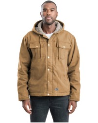 HJ57 Berne Men's Vintage Washed Sherpa-Lined Hooded Jacket