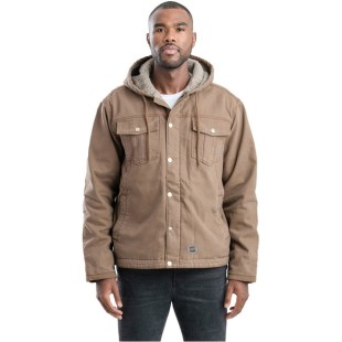 Berne Men's Vintage Washed Sherpa-Lined Hooded Jacket