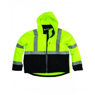 Berne Men's Hi-Vis Class 3 Hooded Softshell Jacket