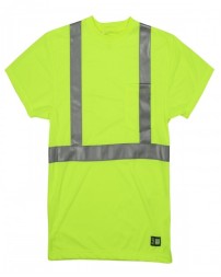 HVK012T Berne Men's Tall Hi-Vis Class 2 Performance Short Sleeve T-Shirt