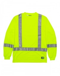 Berne Men's Hi-Vis Class 3 Performance Long Sleeve Pocket T-Shirt