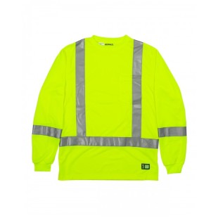 Berne Men's Hi-Vis Class 3 Performance Long Sleeve Pocket T-Shirt