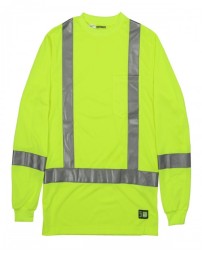 Berne Men's Tall Hi-Vis Class 3 Performance Long Sleeve T-Shirt