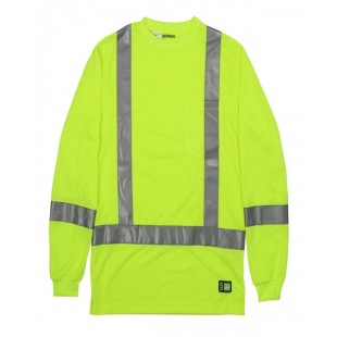 Berne Men's Tall Hi-Vis Class 3 Performance Long Sleeve T-Shirt