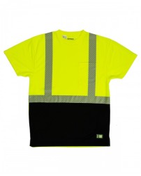 HVK017 Berne Unisex Hi-Vis Class 2 Color Blocked Pocket T-Shirt