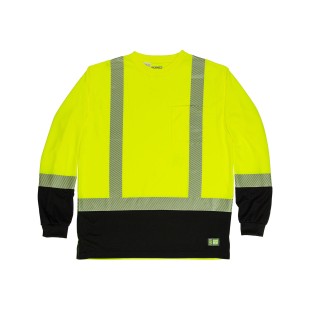 Berne Men's Hi-Vis Class 3 Color Blocked Long-Sleeve T-Shirt