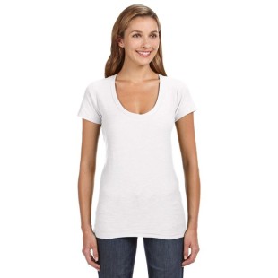 J America Ladies' V-Neck Slub T-Shirt