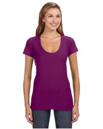 J America Ladies' V-Neck Slub T-Shirt