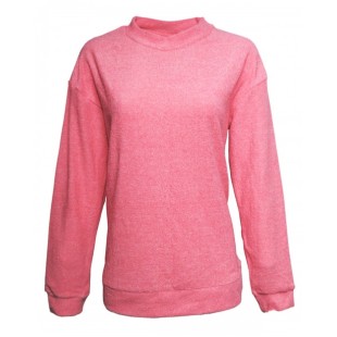 J America Ladies' Weekend French Terry Mock Neck Crew