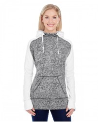 JA8618 J America Ladies' Colorblock Cosmic Hooded Sweatshirt