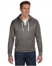 J America Adult Sport Lace Poly Hooded Sweatshirt