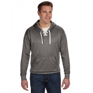 J America Adult Sport Lace Poly Hooded Sweatshirt