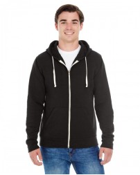 J America Adult Triblend Full-Zip Fleece Hooded Sweatshirt