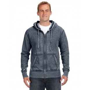 J America Adult Vintage Zen Full-Zip Fleece Hooded Sweatshirt