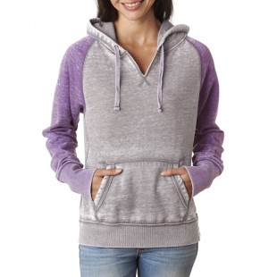 J America Ladies' Zen Contrast Pullover Hooded Sweatshirt